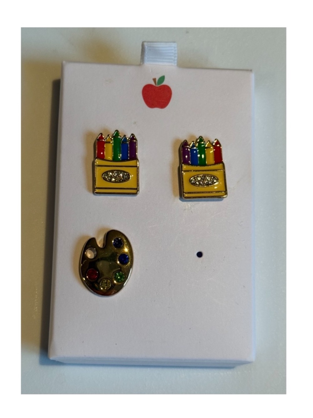 Crayons nwt Rainbow & Artist Palette Stud Earring Set